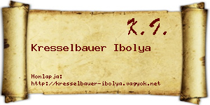 Kresselbauer Ibolya névjegykártya